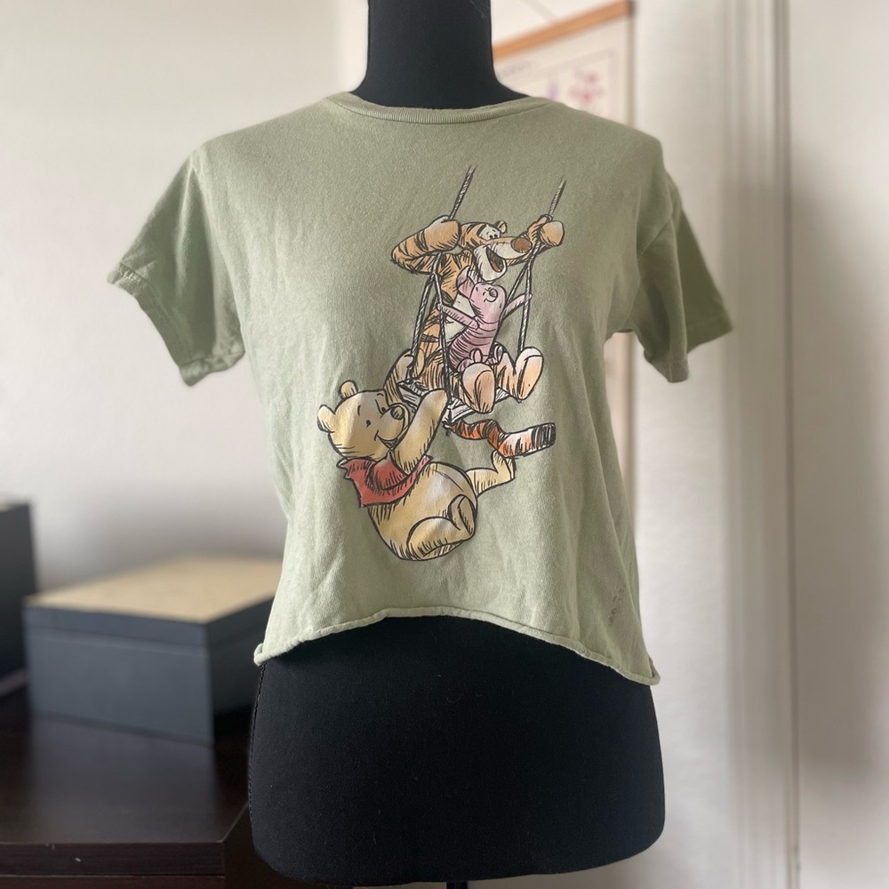 Disney Green Short Sleeve Tee with Winnie the Pooh and Tigger